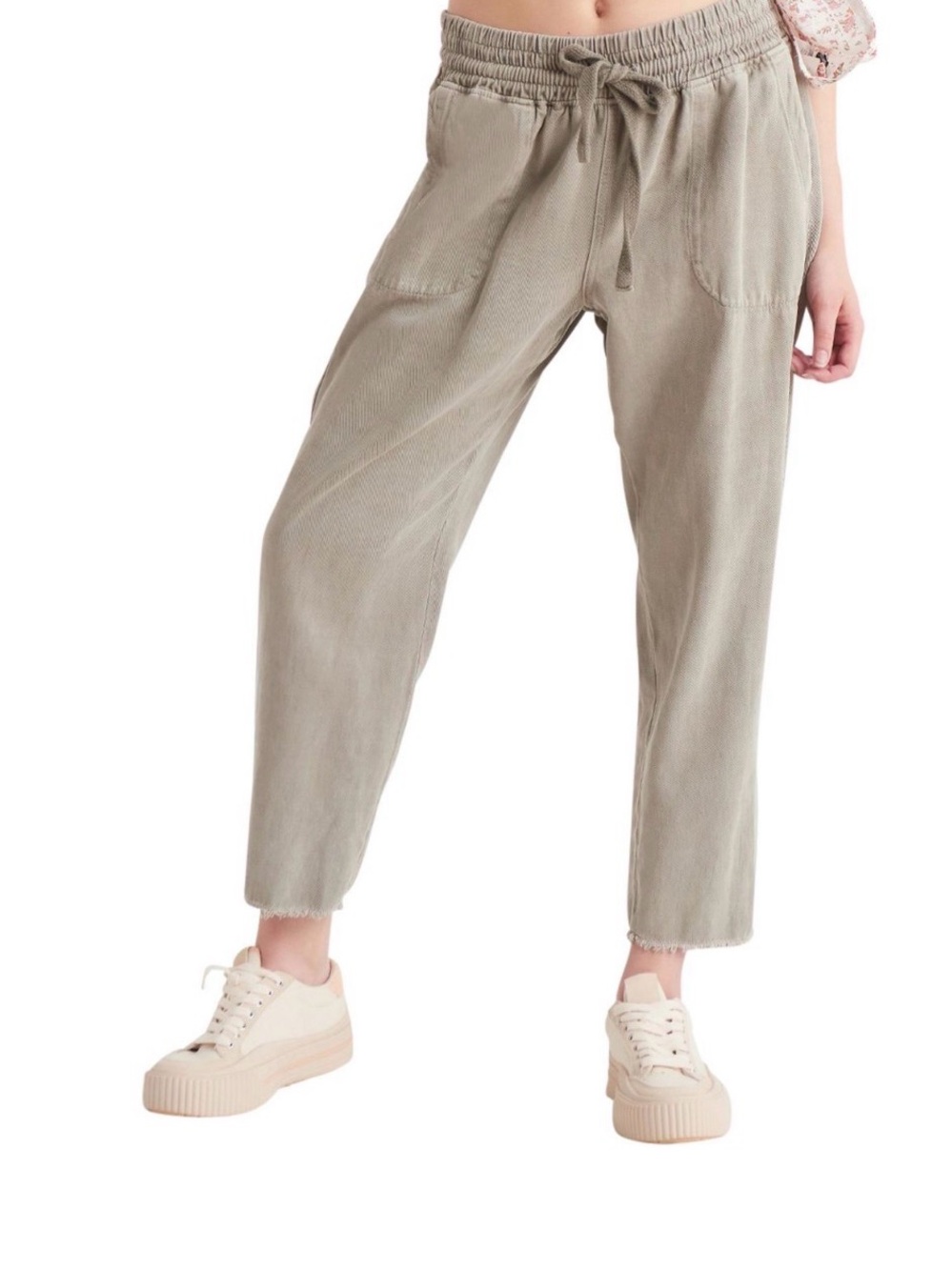 Women's Olive Drawstring Jogger Sweatpants